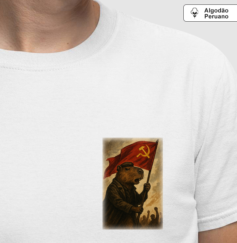 Camiseta Capivara Comunista algodão peruano