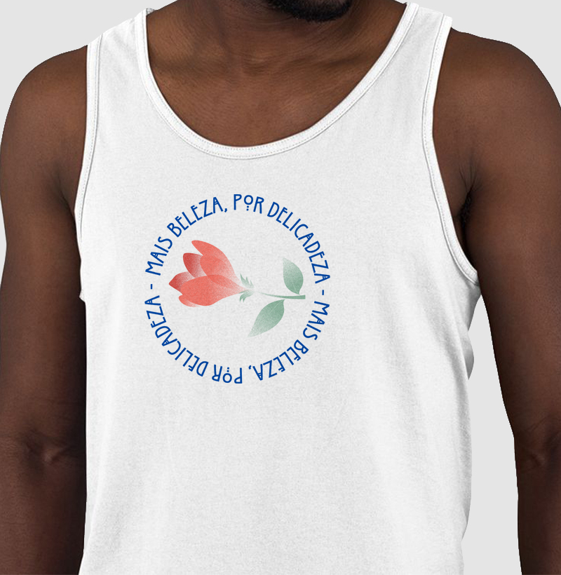Estampa Rosa Mais Beleza - Branco Masc.