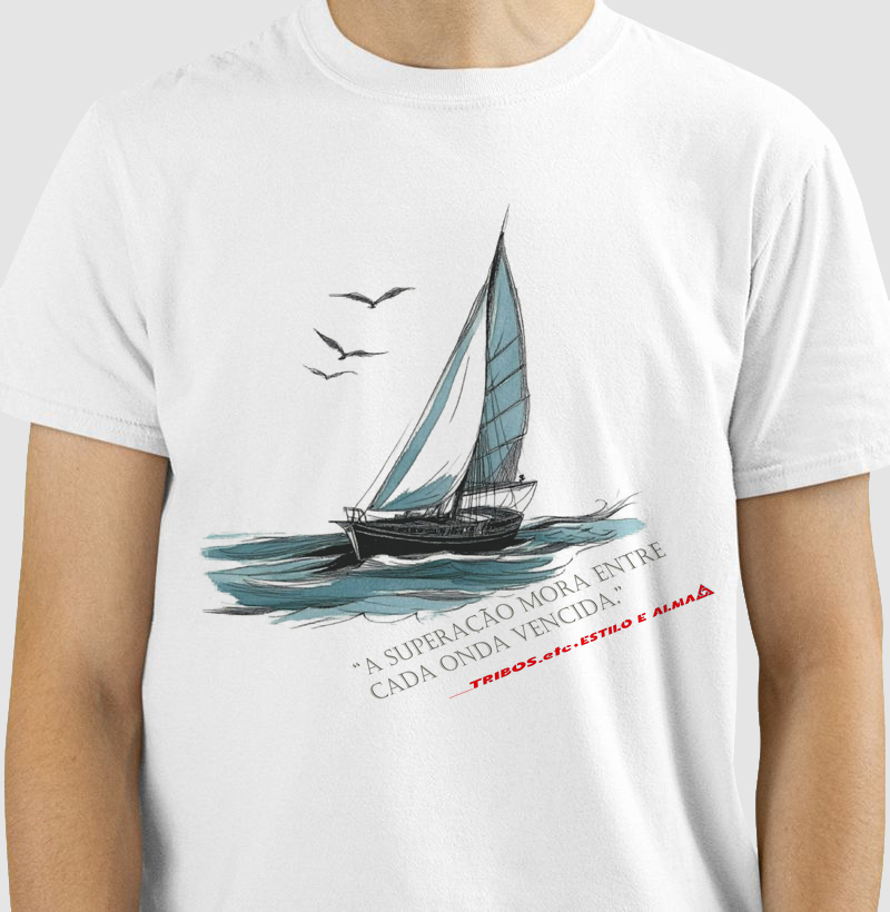 CAMISETA RESERVA.INK MASCULINA E FEMININA TRIBOS.etc  NAUTICA A SUPERAÇÃO MORA ENTER CADA ONDA