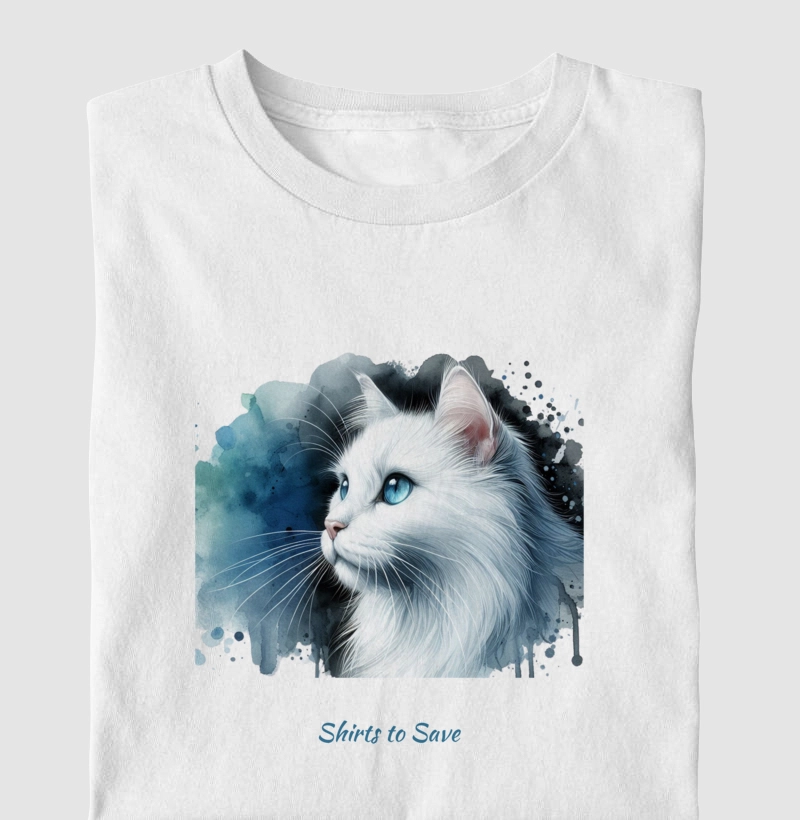 Camiseta Gato Branco 