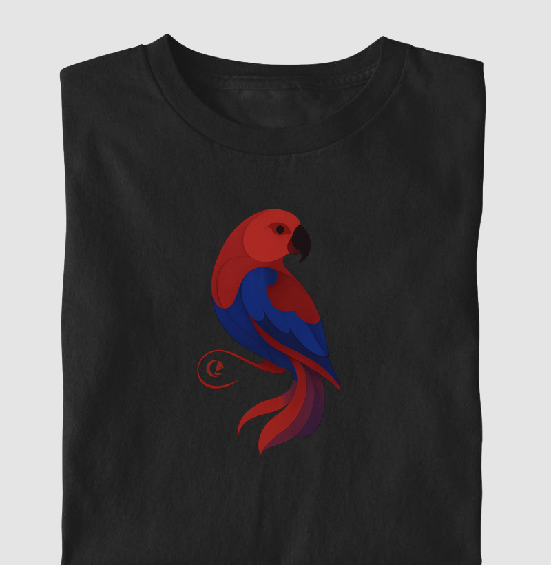 Camiseta - Papagaio Ecletus em Movimento