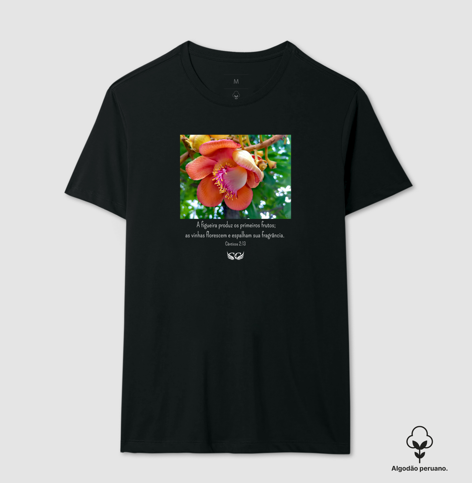 Camiseta Feminina Personalizada As Vinhas Florescem e Espalham sua Fragância. Cantares 2.13