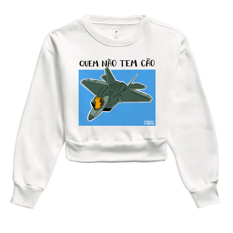 Moletom Cropped Caça com gato