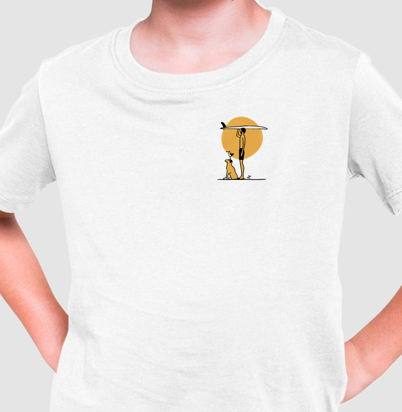 Surfista e amigo cão