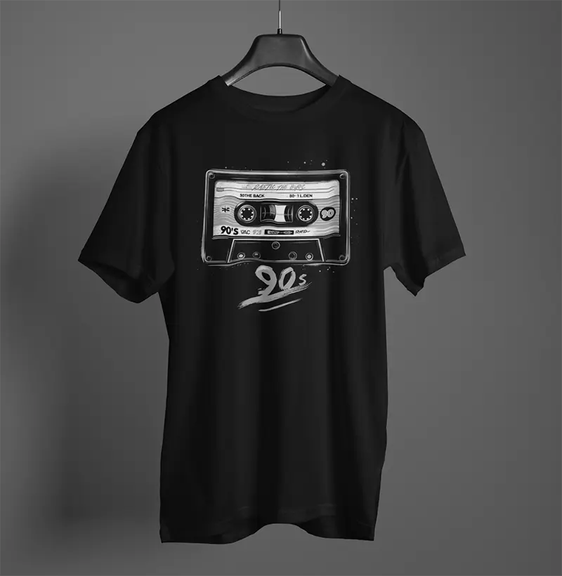 Nostalgia Pop - Coleção Nostalgia Musical - Fita Cassete 90s - Preto e Branco - 202402141923