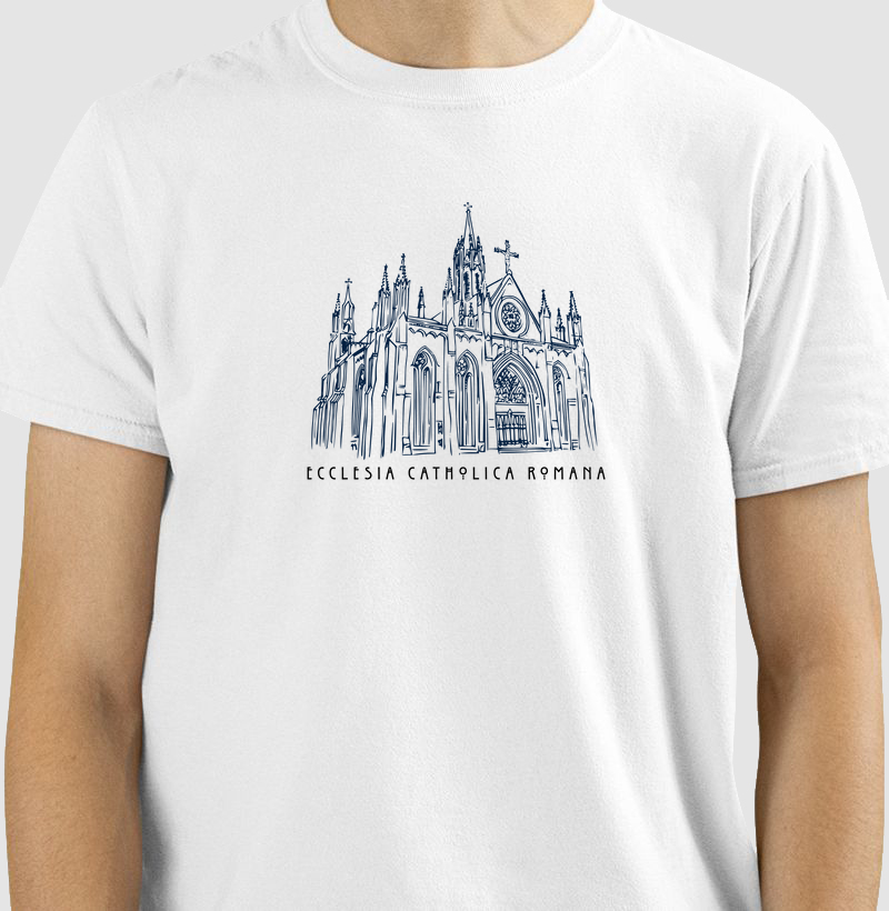 Estampa Igreja Católica Latim2 Branca Masc.