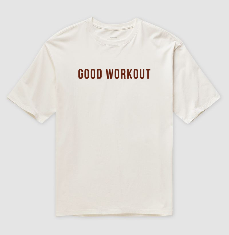 Oversized Good Workout Logo Reta Marrom