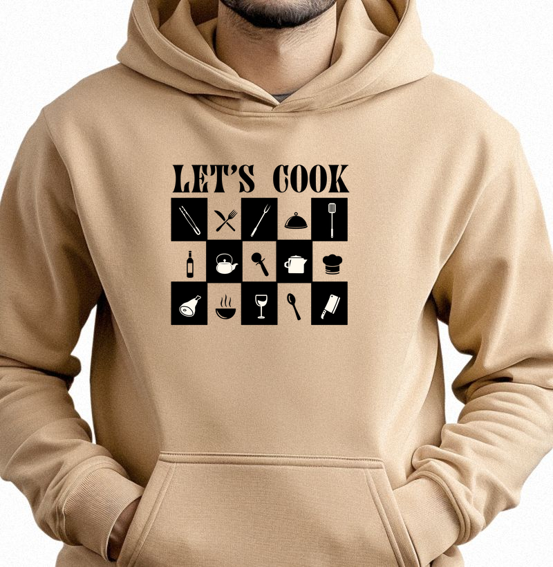 Let’s Cook: Moletom com Bolso - Estilo e Paixão para Chefs e Amantes da Cozinha