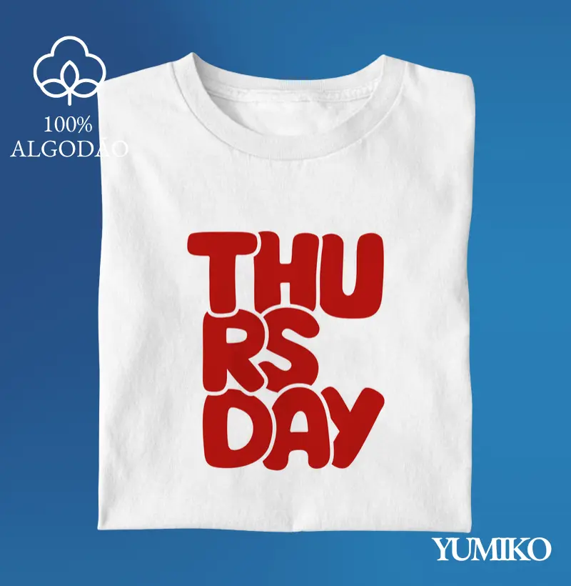 Tshirt em Algodão com Estampa Thursday - Quinta-feira