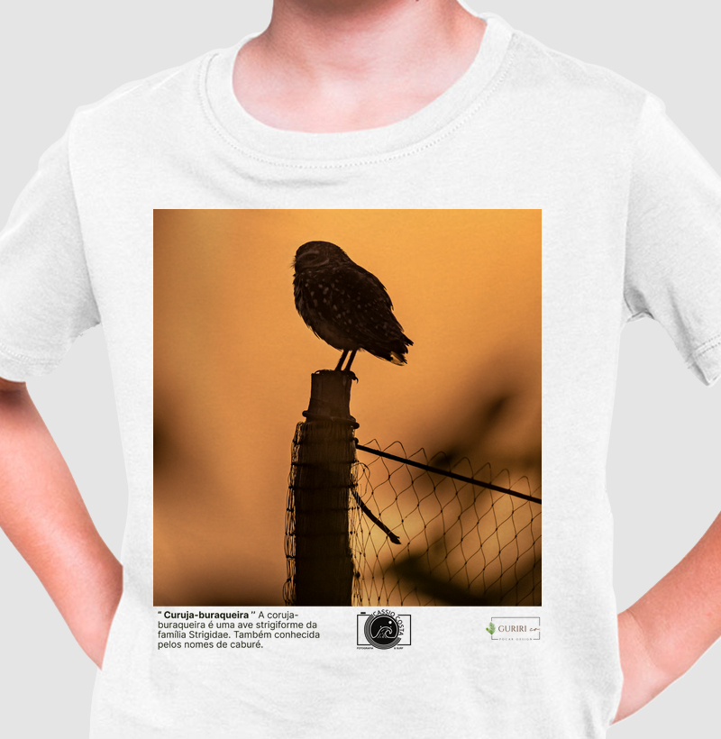Camiseta Infantil - COLAB - Coruja Buraqueira - by Cássio Fotografia