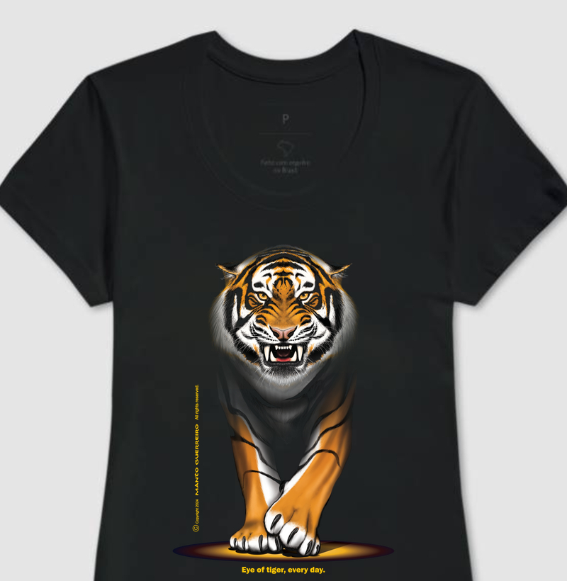 Camisa Olho de Tigresa Feminina Preta
