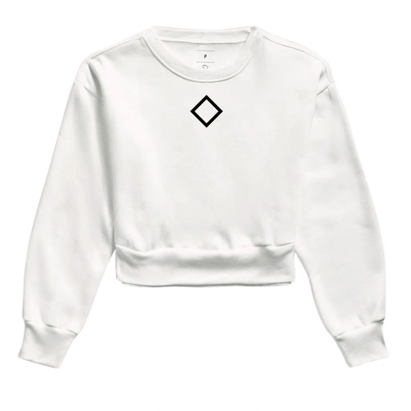 Moletom Cropped | Símbolo Urbano | Branco