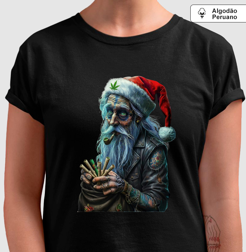 Camiseta Algodão Peruano Santa Weed - 420 Edition