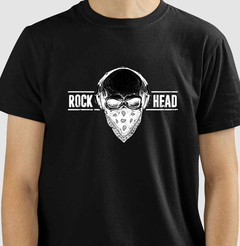Camiseta Rock Head BW