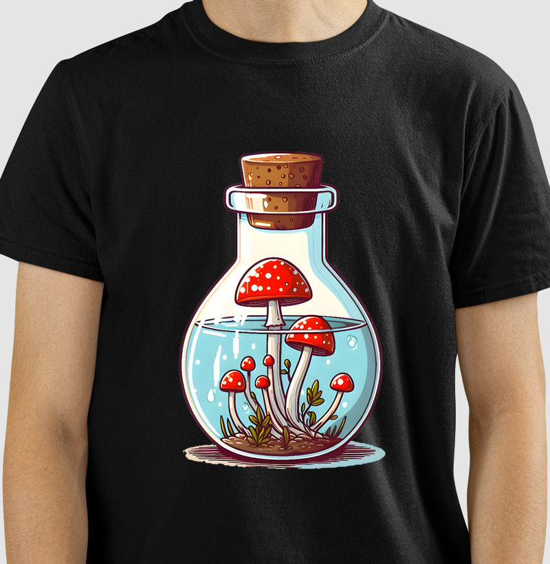 Red Mushrooms in the bottle