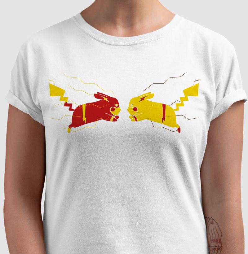 Pikachu amarelo e vermelho combate