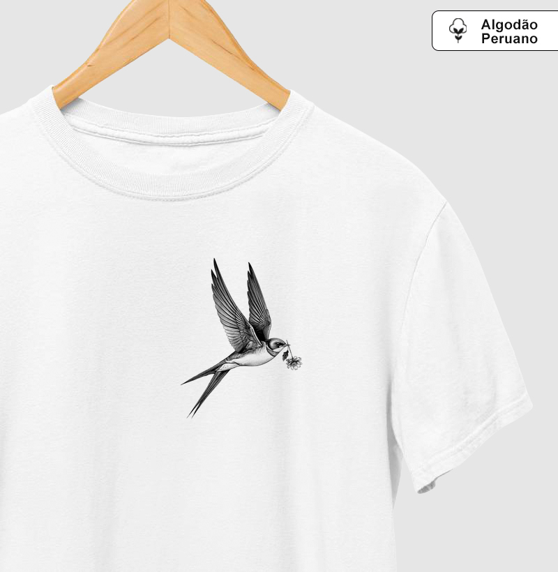 Mini Aves - Andorinha e Flor - Algodão Peruano