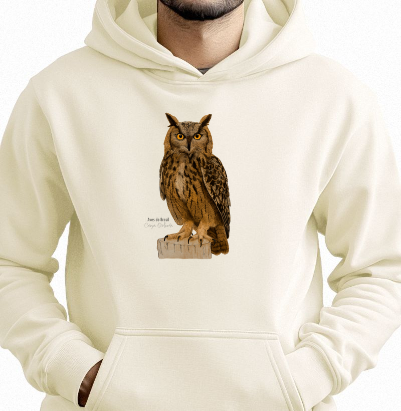 Aves do Brasil II - Coruja Orelhuda - Moletom Hoodie