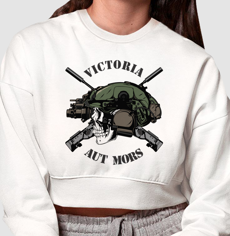 VICTORIA AUT MORS/ Cropped Moletom