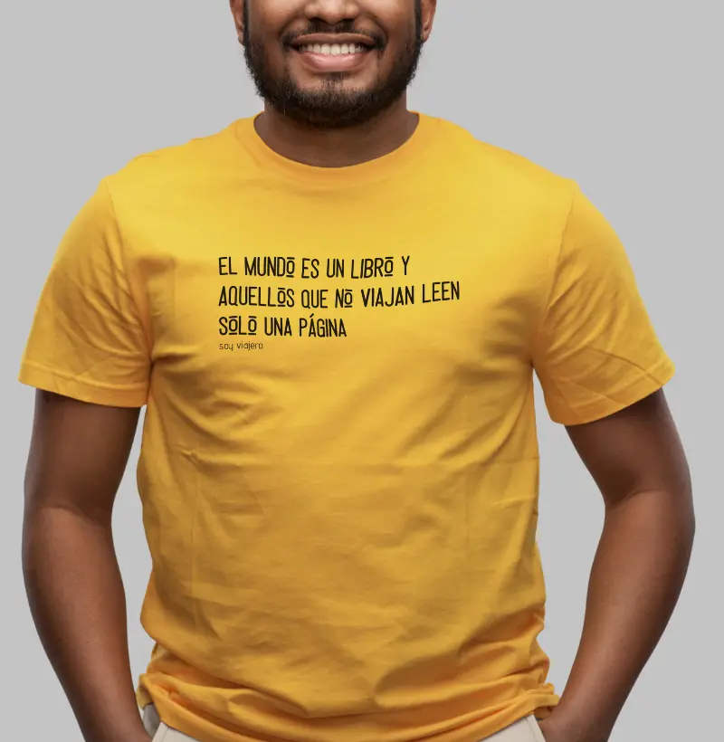 Camiseta Viajante Mochileiro Frase e Livro