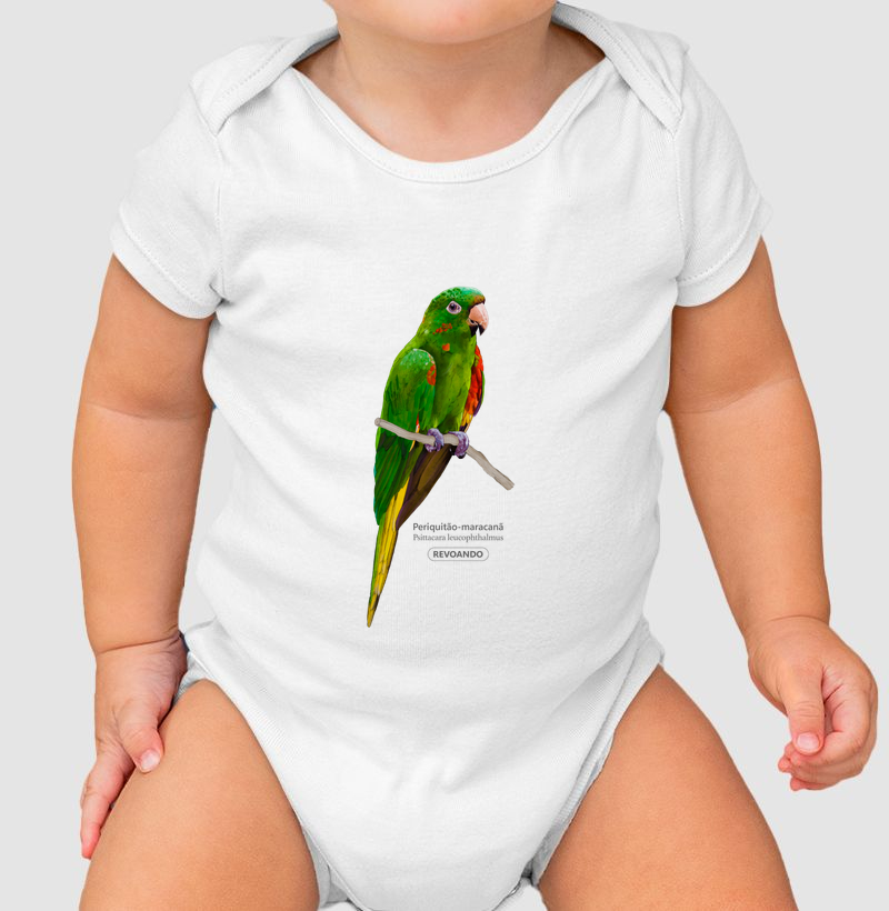 Aves do Brasil - Periquitão-maracanã - Body Infantil