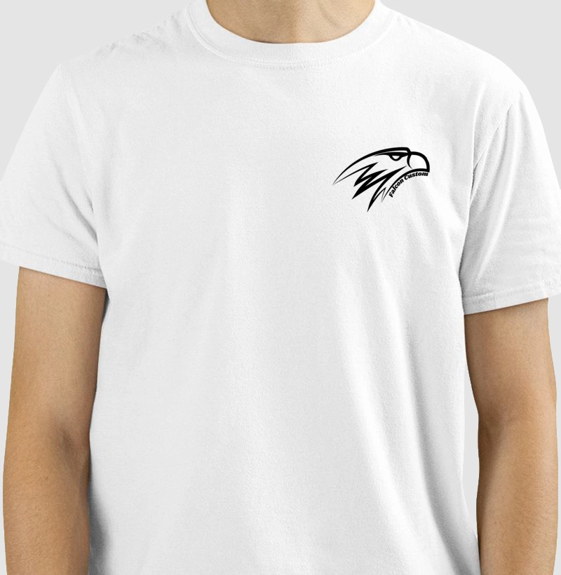 Camiseta Masculina Falcon Custom Plus Lado Esquerdo Cor Preta