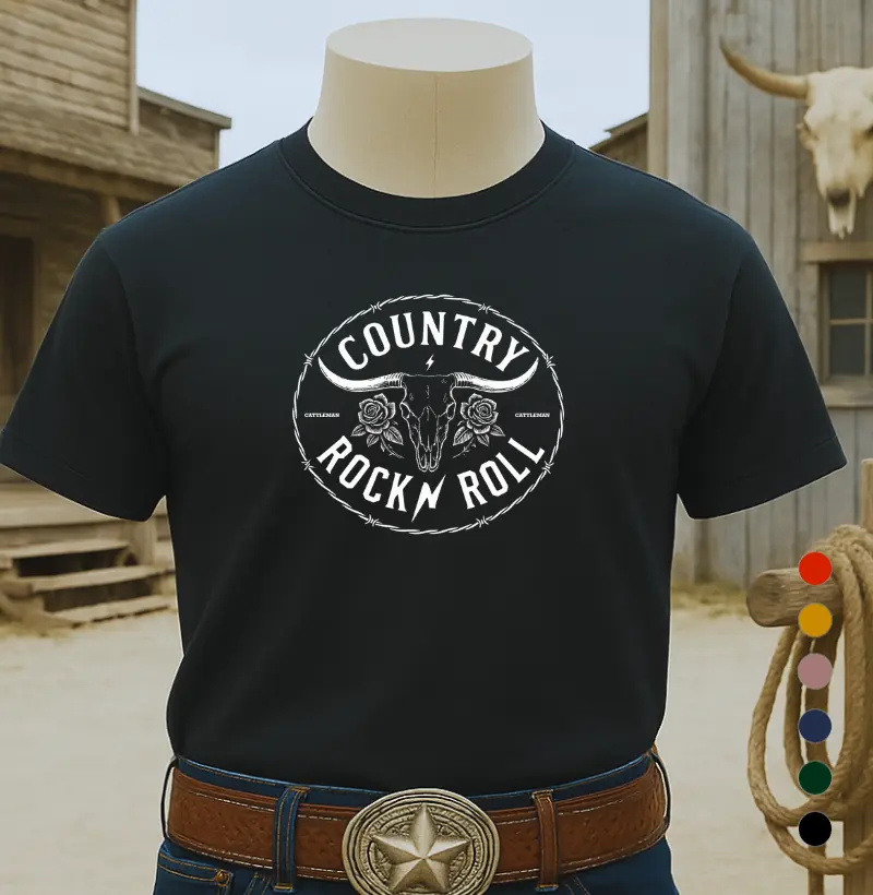 Camiseta Country e Rock