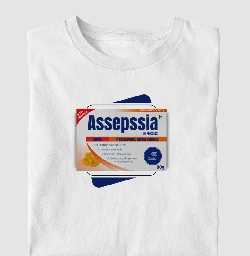 PARCERIA - Gabriel Henrique - Grupão - Camiseta UNISSEX e Baby Look Feminina - "Assepssia" - Fã Clube Oficial