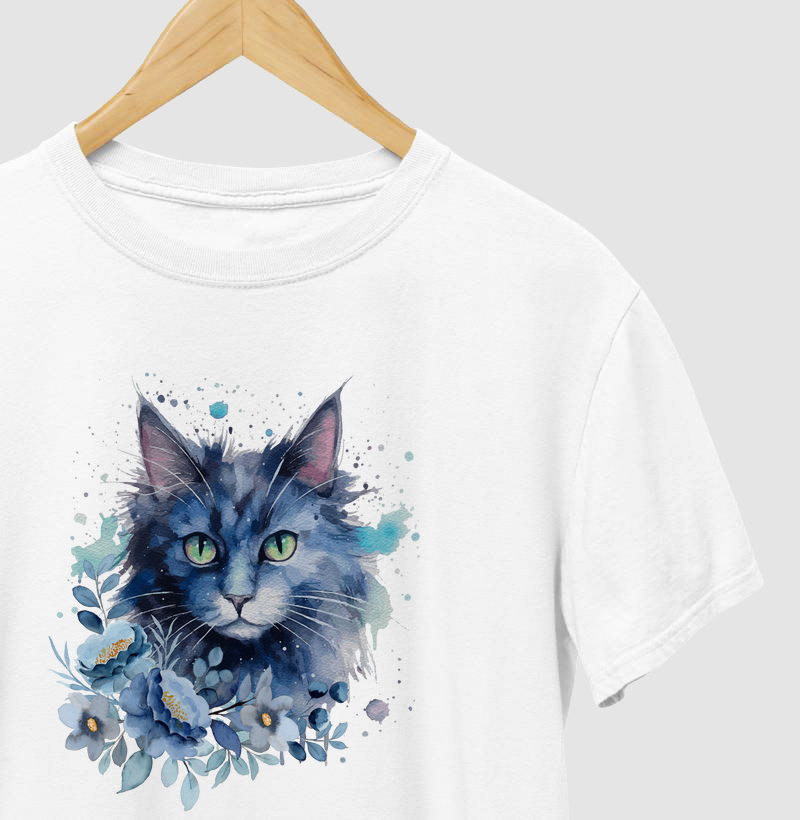 Flores e Felinos Gato Azul SKU25050