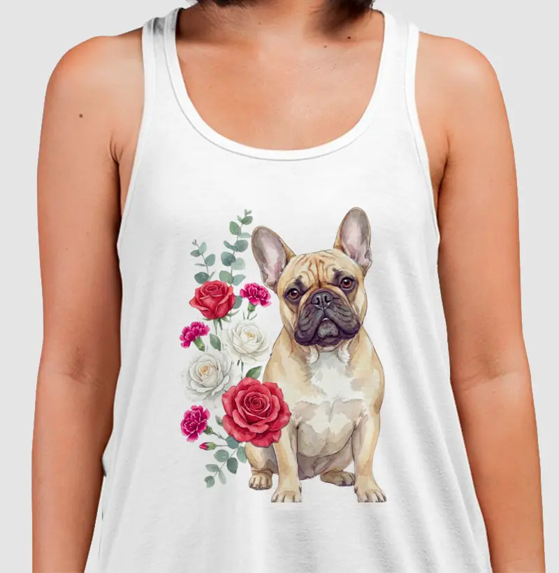 Bulldog Francês Floral Encanto