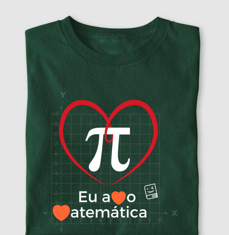 Camiseta: "Eu Amo Matemática"