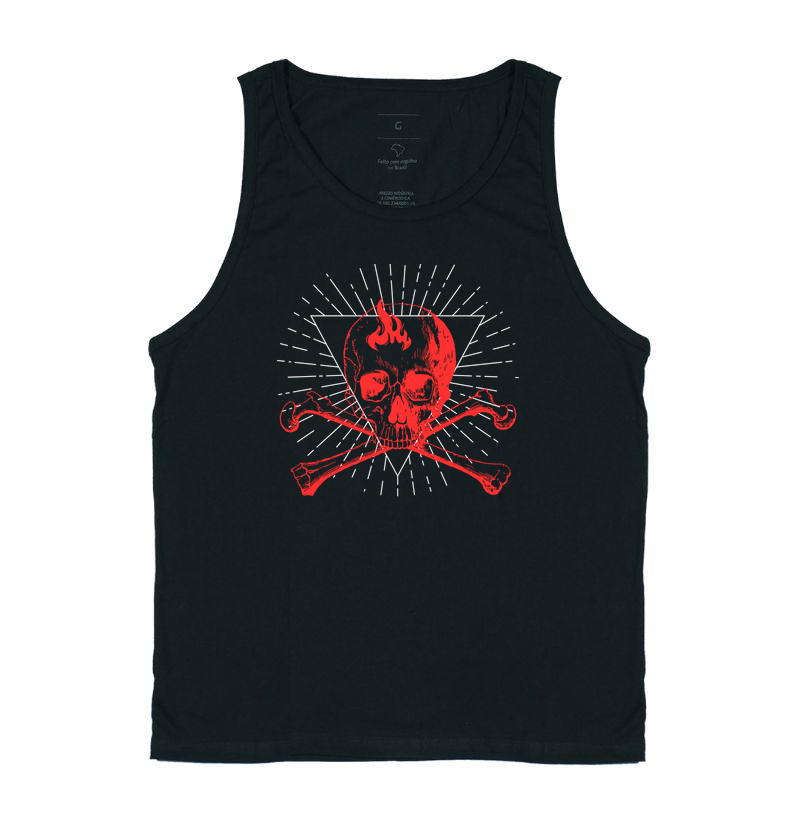 camiseta básica estampa caveira