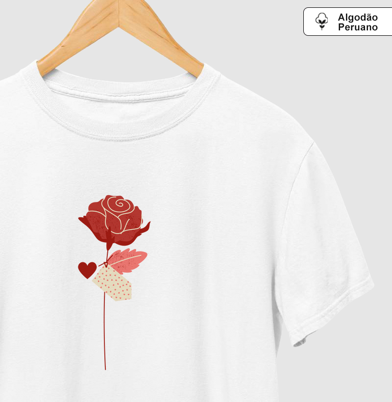 O que uma ROSA representa para você? | Camiseta algodão peruano
