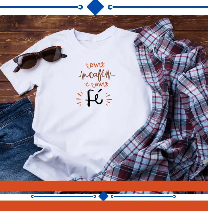  Camiseta Fé  com Café