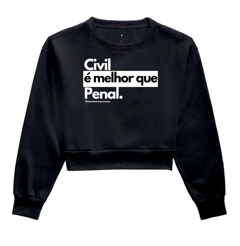 moletom cropped CIVIL É MELHOR QUE PENAL