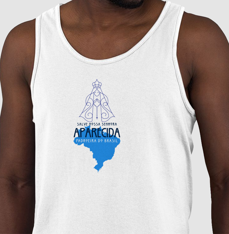 Estampa N.S Aparecida Padroeira do Brasil Branca Masc.