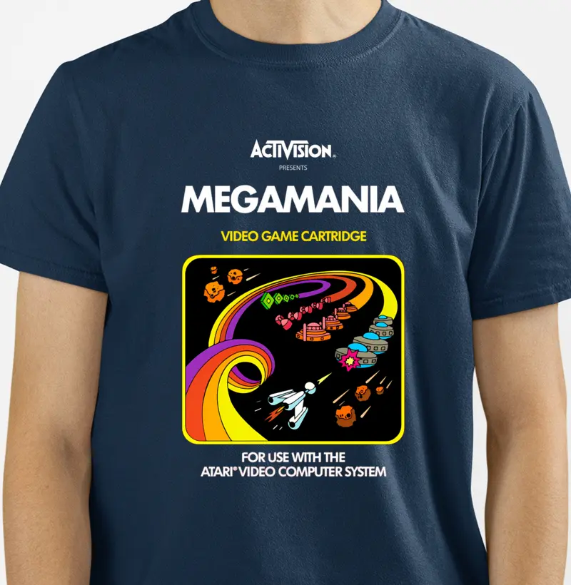 👾 Camiseta Megamania – Atari Clássicos