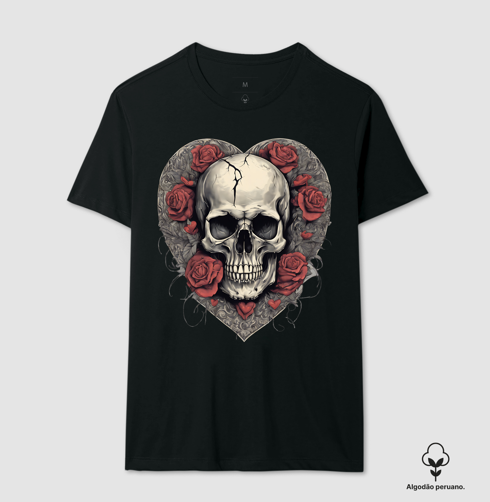 Supreme Skull Heart (tecido algodão peruano)