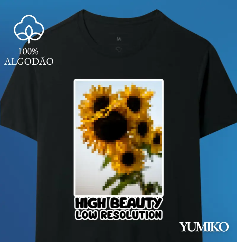 Tshirt em Algodão com Estampa Sunflower, high beauty, low resolution
