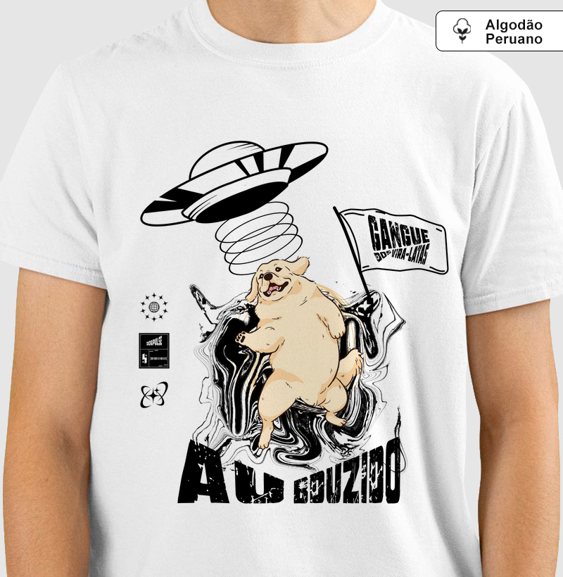 Camiseta Algodão Peruano Dog Pulse Gangue dos Vira-Latas AU Bduzido