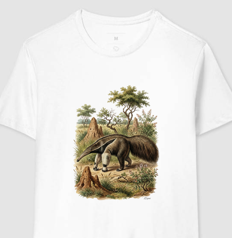 Camiseta Tamanduá-Bandeira | Coleção Aquarela Nativa