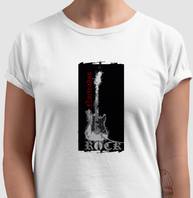 camiseta norteados pelo rock uitarra