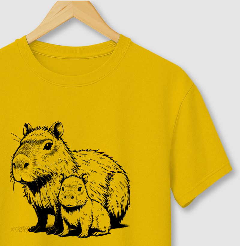 Camiseta Animalis 100% Algodão Capivara