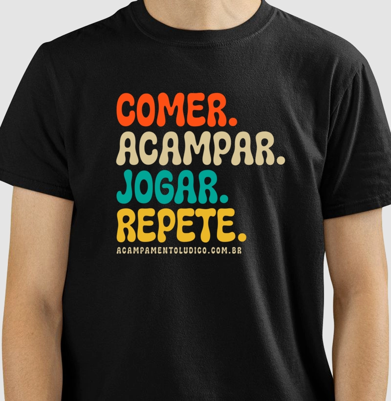 Comer, acampar, jogar