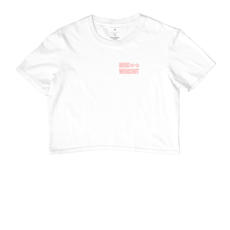 Cropped Good Workout Logo com Halter Vermelha