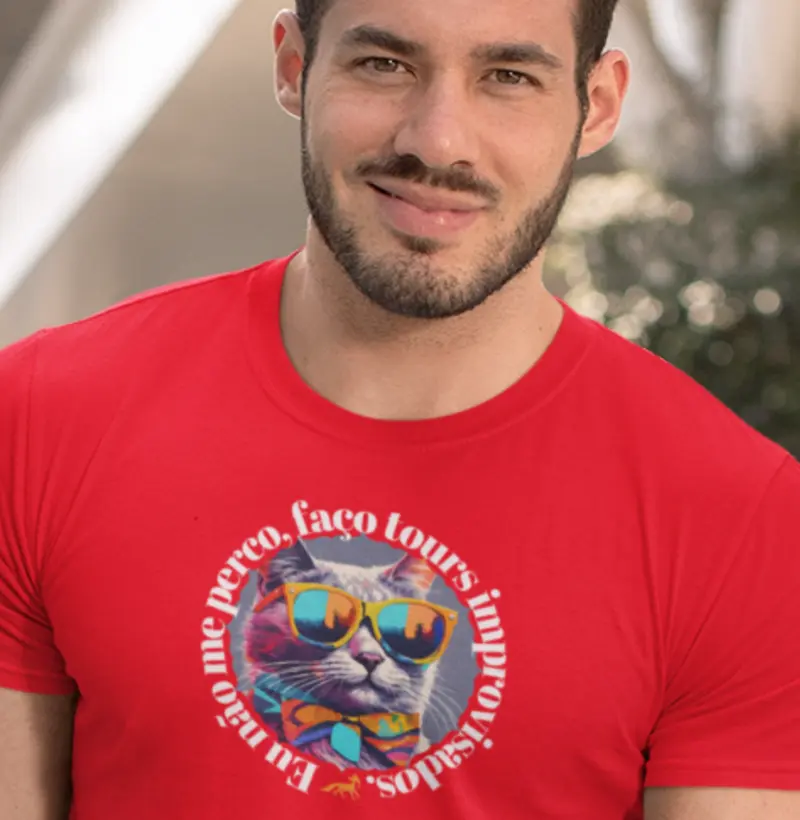 Eu não me perco. Faço tours improvisados - Camisa Masculina Catlovers - Soul Nice