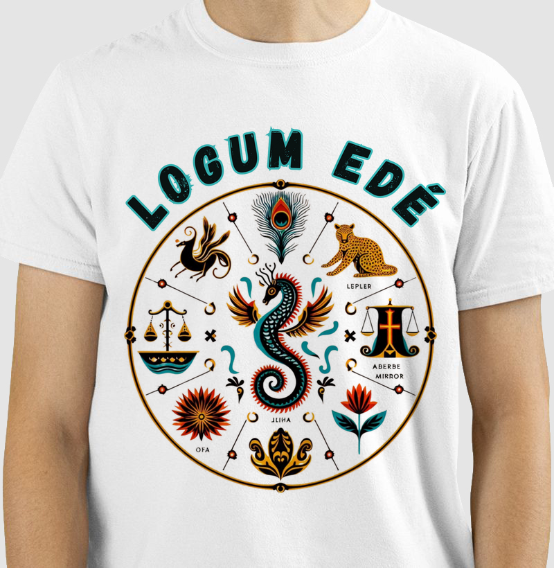 Camiseta Logum Edé simbolos 100% Algodão