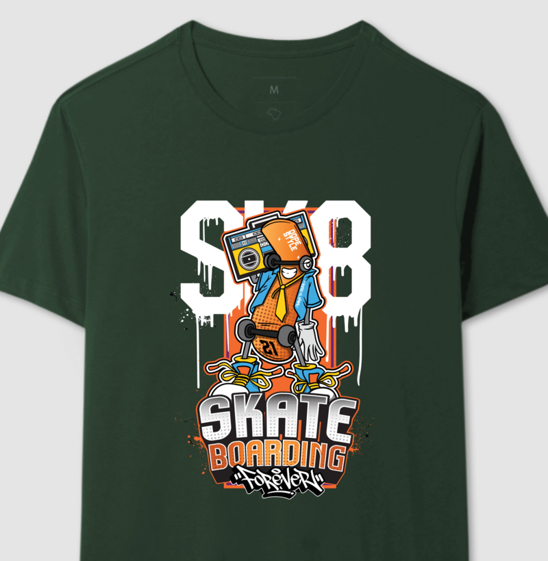 Camiseta Streetwear Sticker Skate Boarding Forever