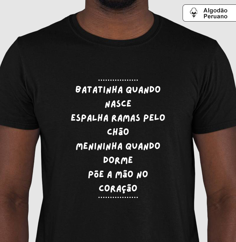 Práxis Camiseta Algodão Peruano Batatinha - Letras Brancas