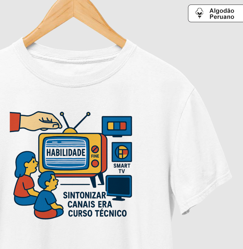 Camiseta Algodão Peruano Sintonizar era curso técnico